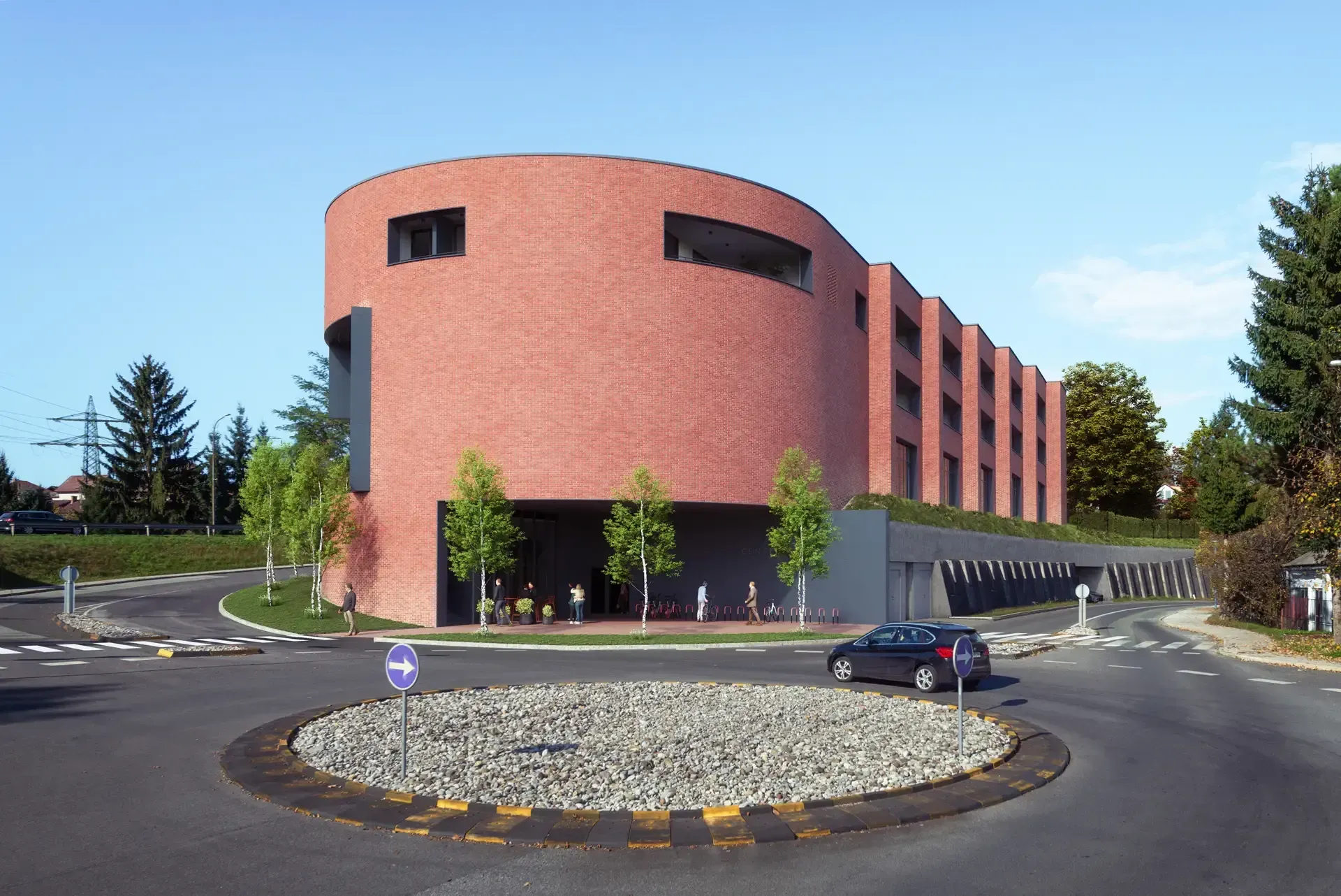3d vizualizacija poslovne stanovanjske stavbe